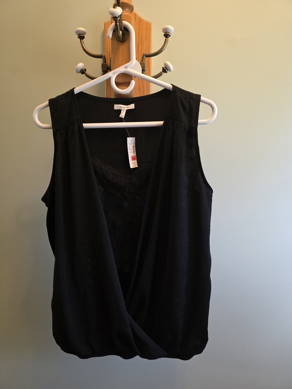 Maurices Black Sleeveless Draped Front Camisole